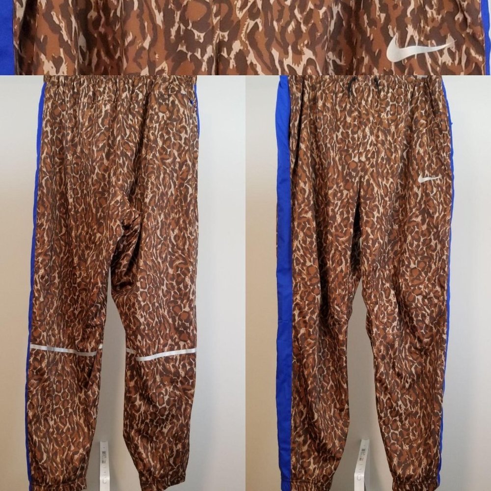 Nike. Windbreaker pant. Brown. Tan leapord. XL.